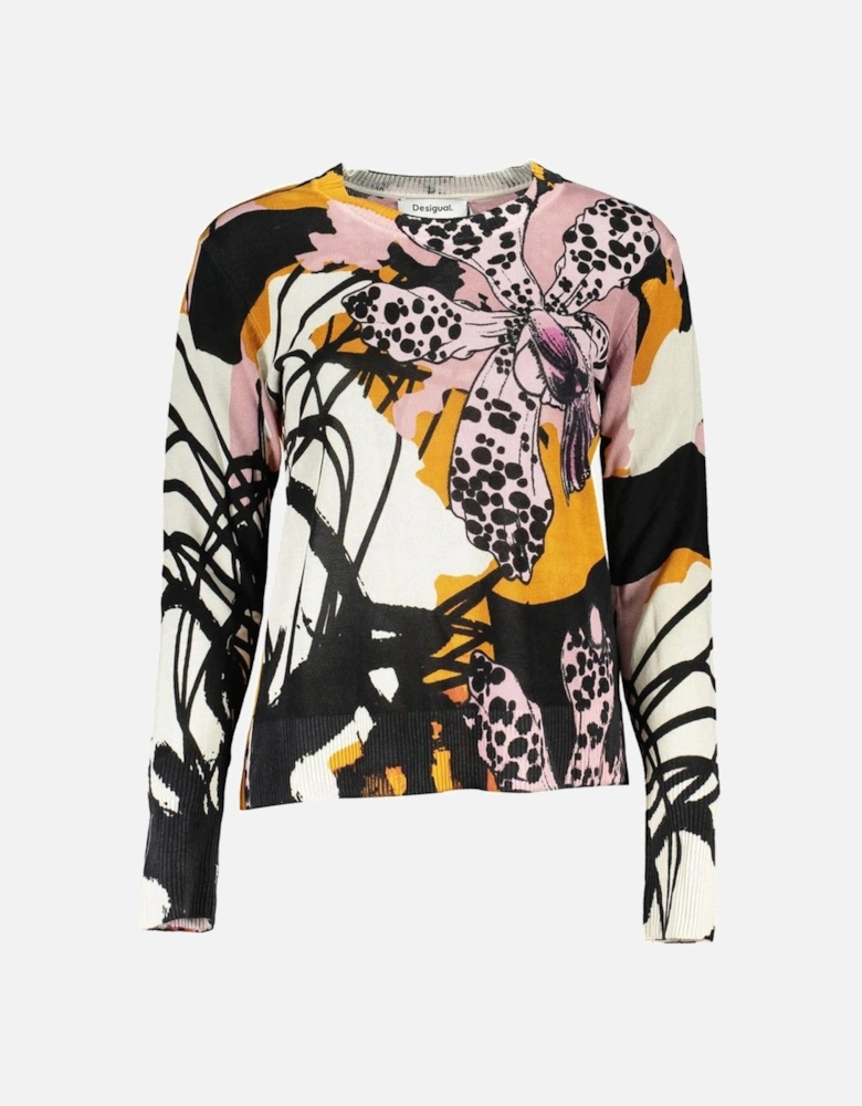 Pattern Crewneck Sweater with Logo Women - Pink
