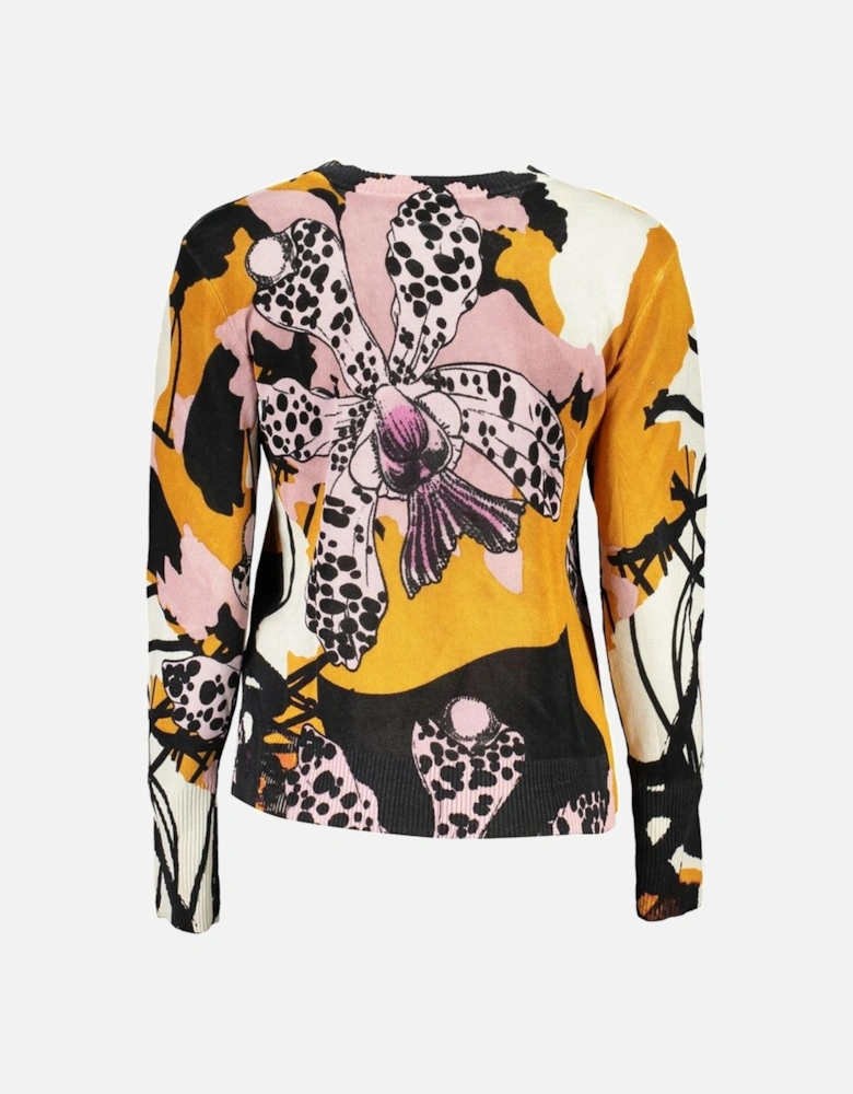Pattern Crewneck Sweater with Logo Women - Pink