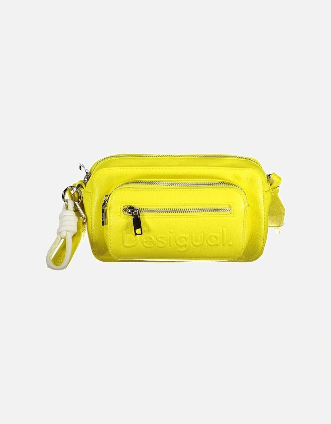Desigual Women's Yellow Removable Shoulder & Adjustable Strap Bag With Pockets & Logo - Size: One Size