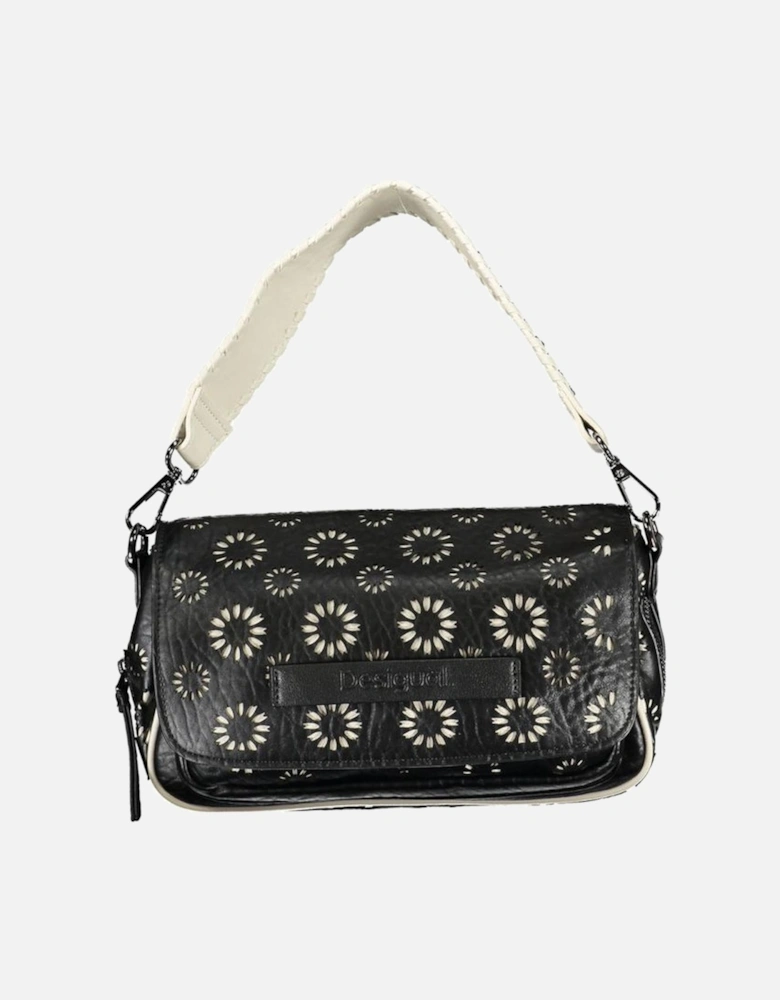 Contrast Detail Shoulder Bag with Multiple Compartments Women - Black