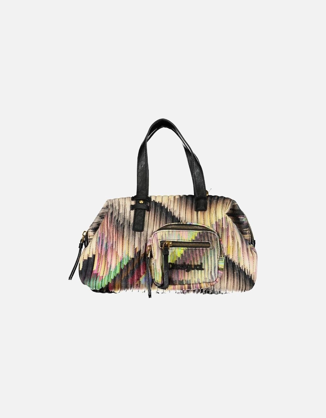 Desigual Women's Black Two-Handle Bag With Adjustable Shoulder Strap And Multiple Pockets - Size: One Size