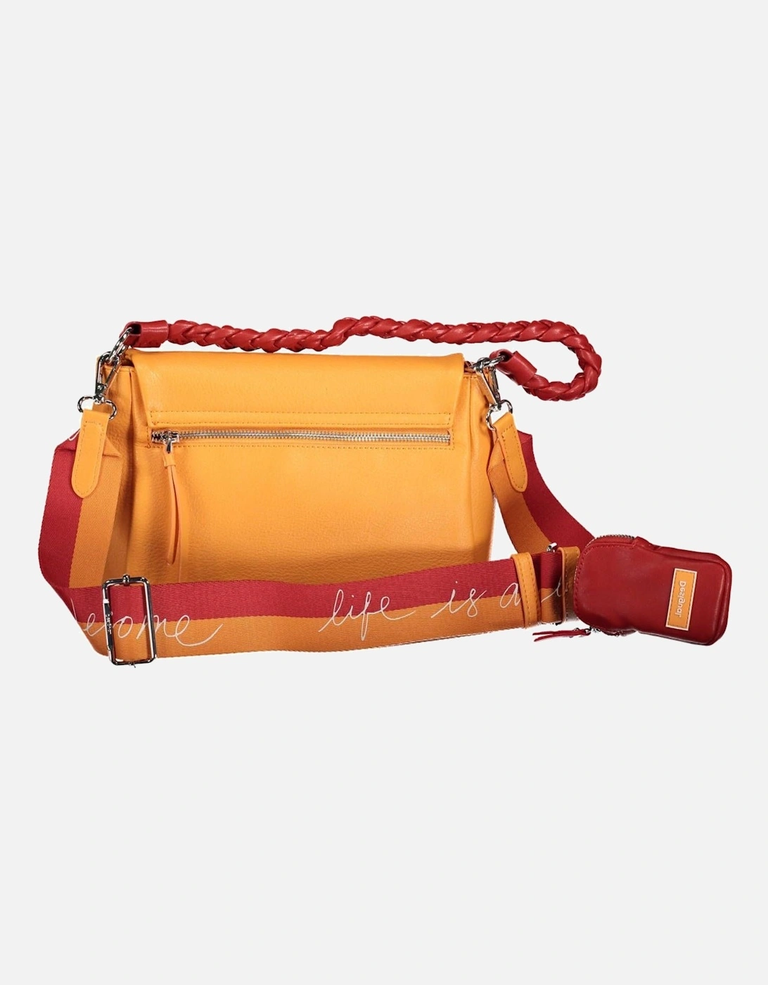 Luminosa Braided Mustard Yellow Handbag Women - Orange