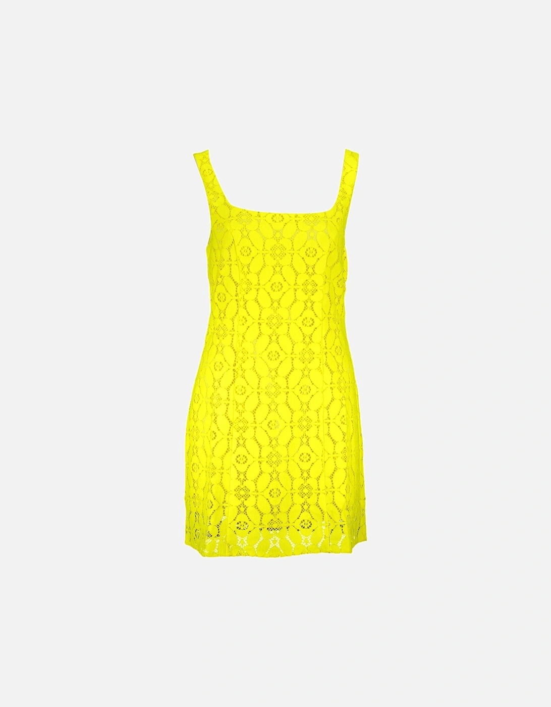 Sleeveless Square Neck Short Dress with Contrasting Details and Logo, 3 of 2