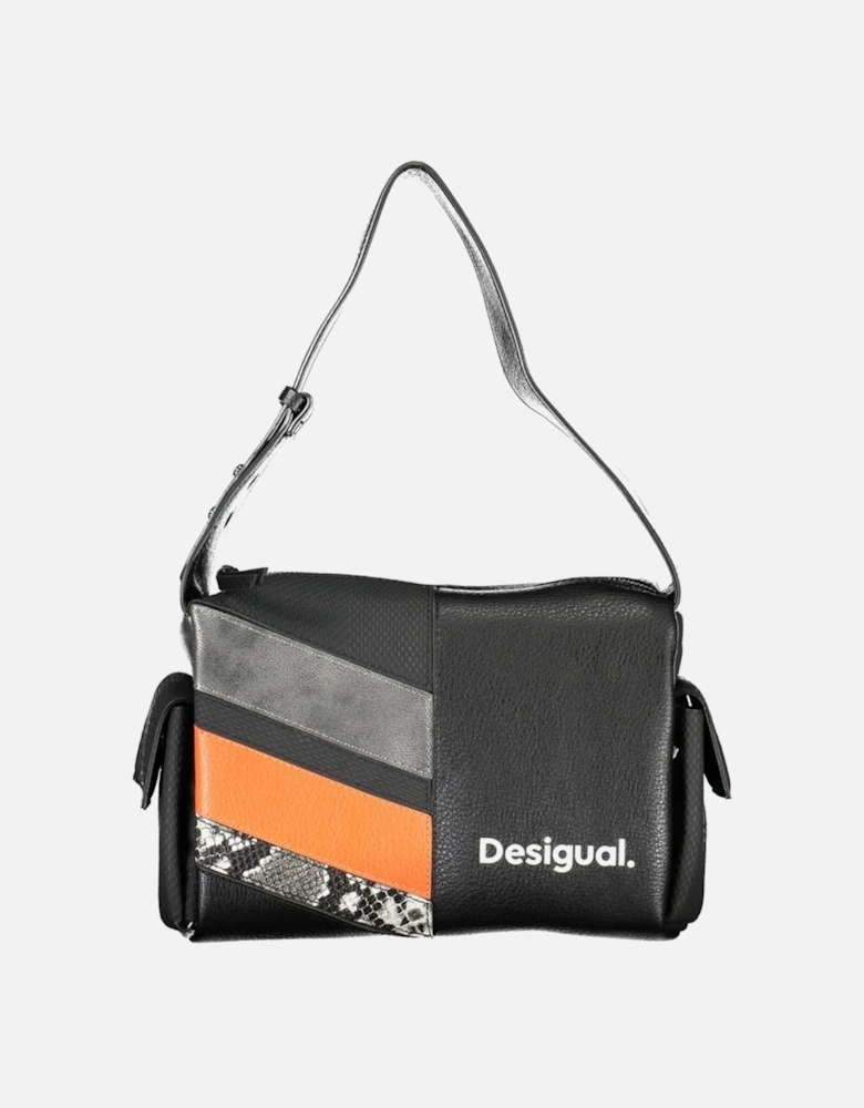 Adjustable Shoulder Handle Bag with External Pockets and Zip Closure