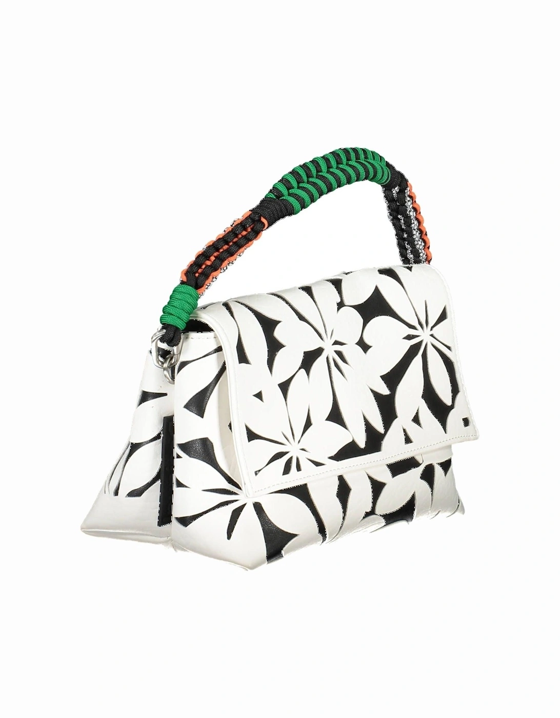 White Shoulder Bag with Removable Handle and Adjustable Strap Women