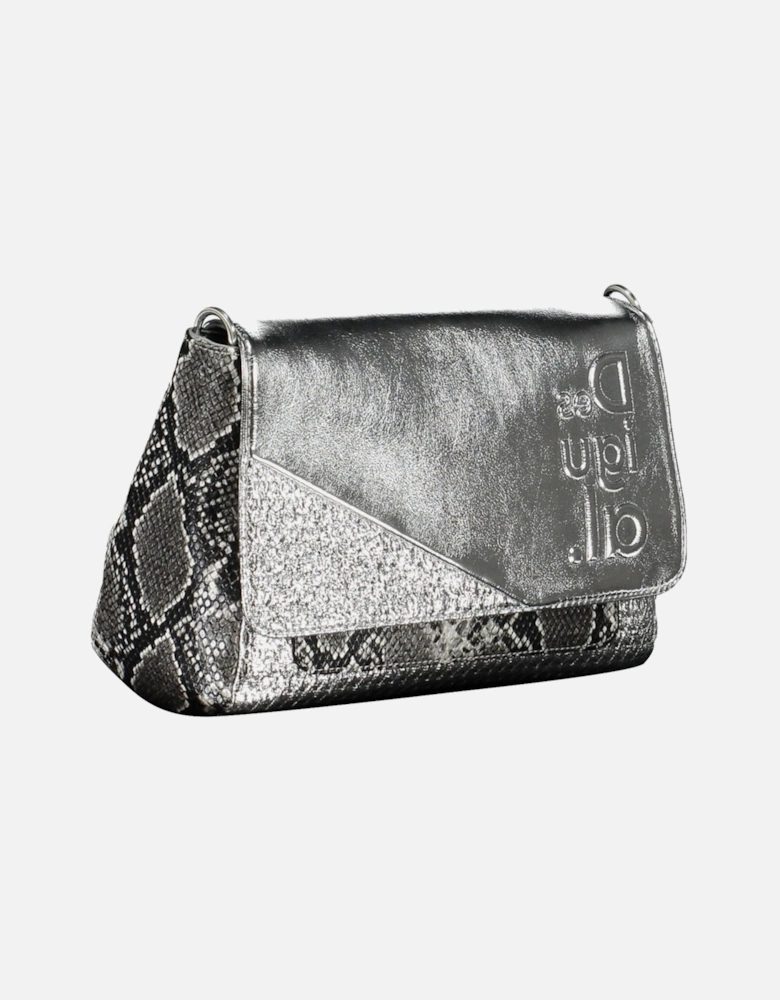 Elegant Silver Polyurethane Handbag Women