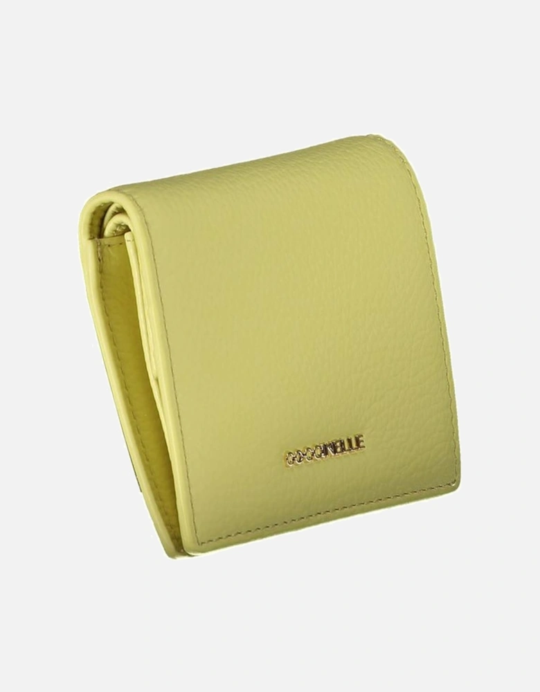 Two-Compartment Wallet with Coin Purse and Card Slots Women - Yellow