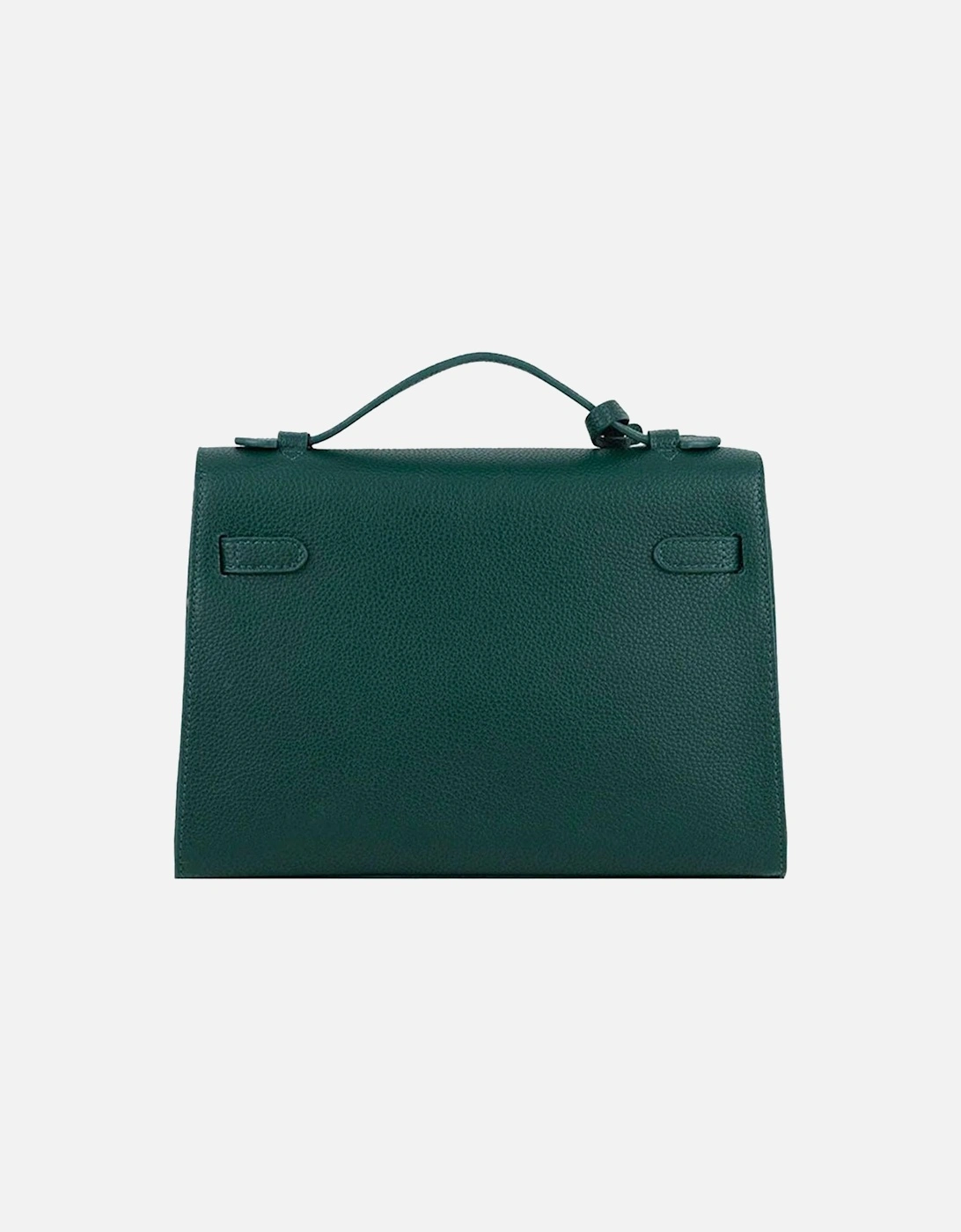 Faux Leather Shoulder Bag with Metal Logo Women - Green Crossbody Bags