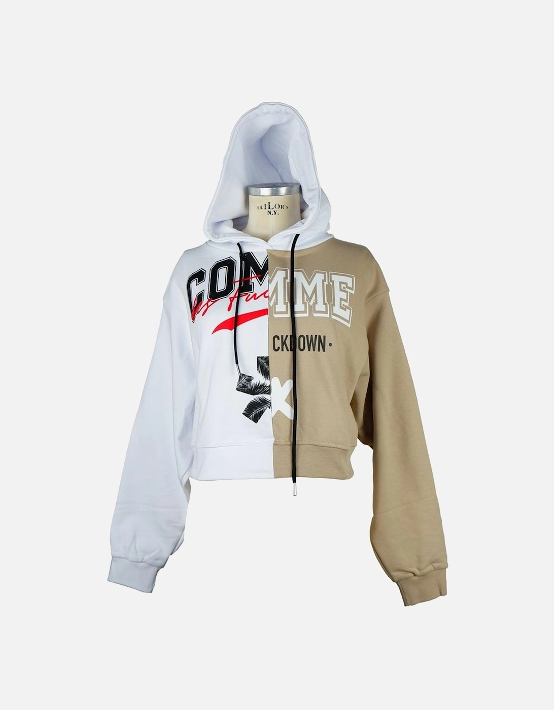 Cropped Hoodie CO8652 Women - White Sweaters, 3 of 2