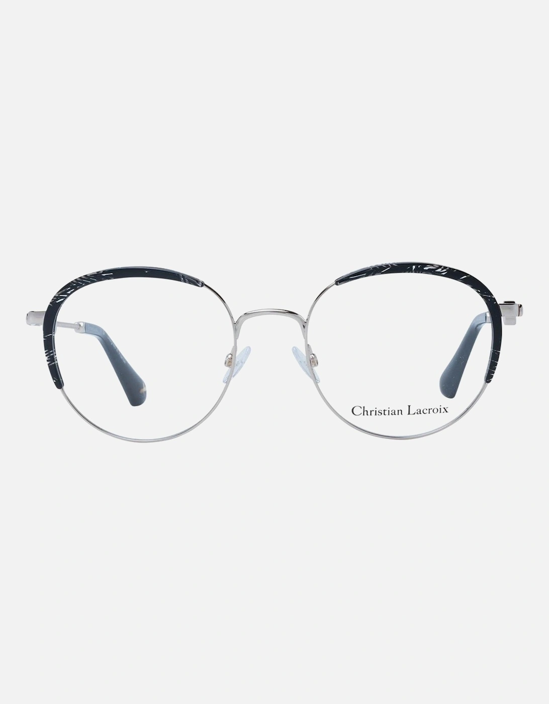 Black Metal Round Glasses with Demo Lenses Women Frames
