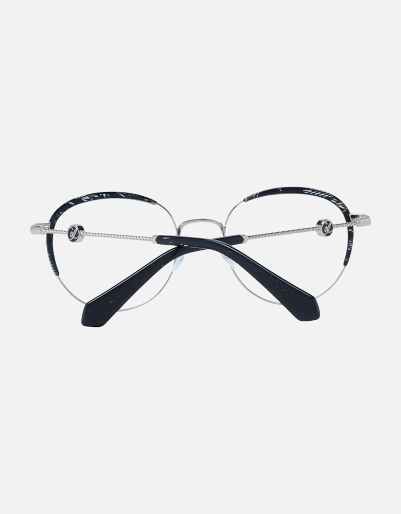 Black Metal Round Glasses with Demo Lenses Women Frames