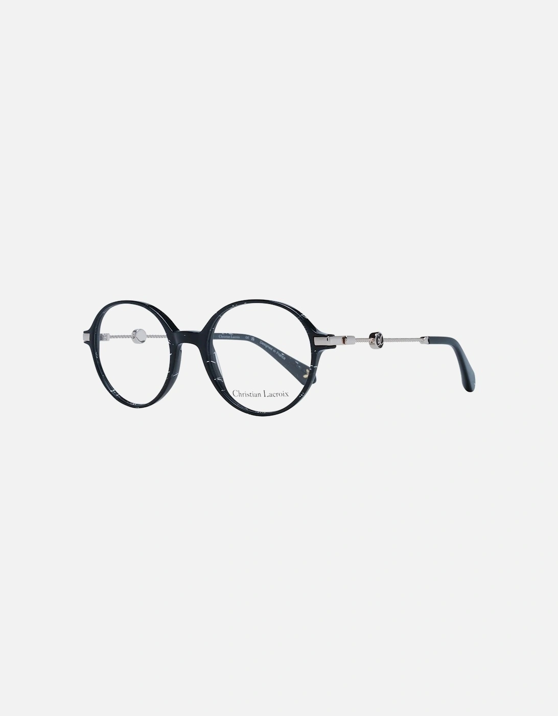 Black Metal & Plastic Panto Glasses with Demo Lenses Women Frames, 4 of 3