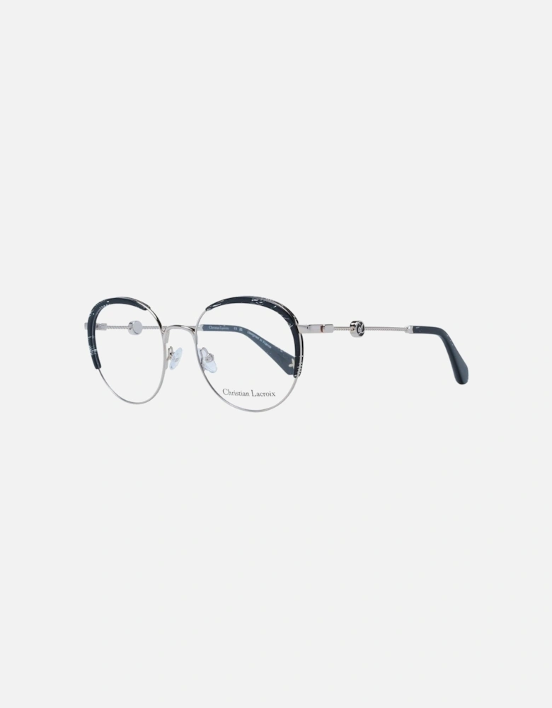 Black Metal Round Glasses with Demo Lenses Women Frames