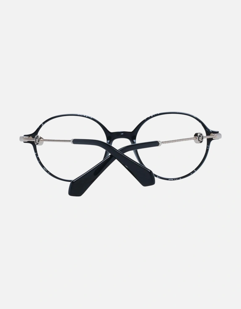 Black Metal & Plastic Panto Glasses with Demo Lenses Women Frames