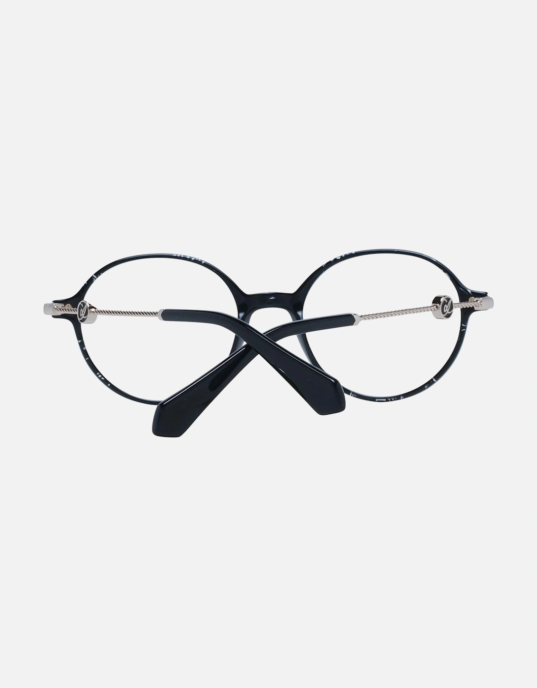 Black Metal & Plastic Panto Glasses with Demo Lenses Women Frames