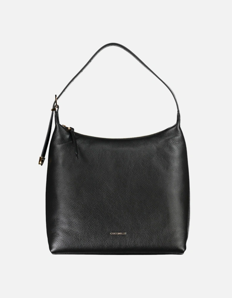 Elegant Black Leather Shoulder Bag Women Handbags