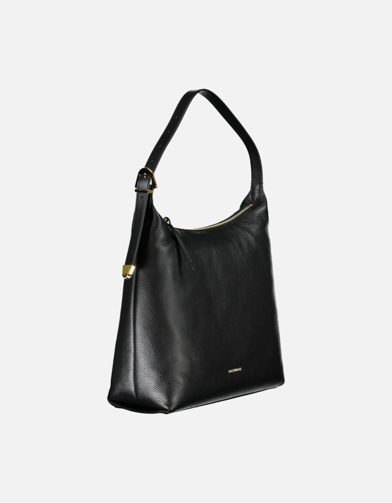 Elegant Black Leather Shoulder Bag Women Handbags