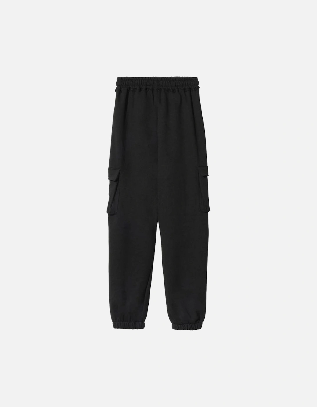 Fleece Pants with Logo and Cargo Pockets. Women - Black Jeans