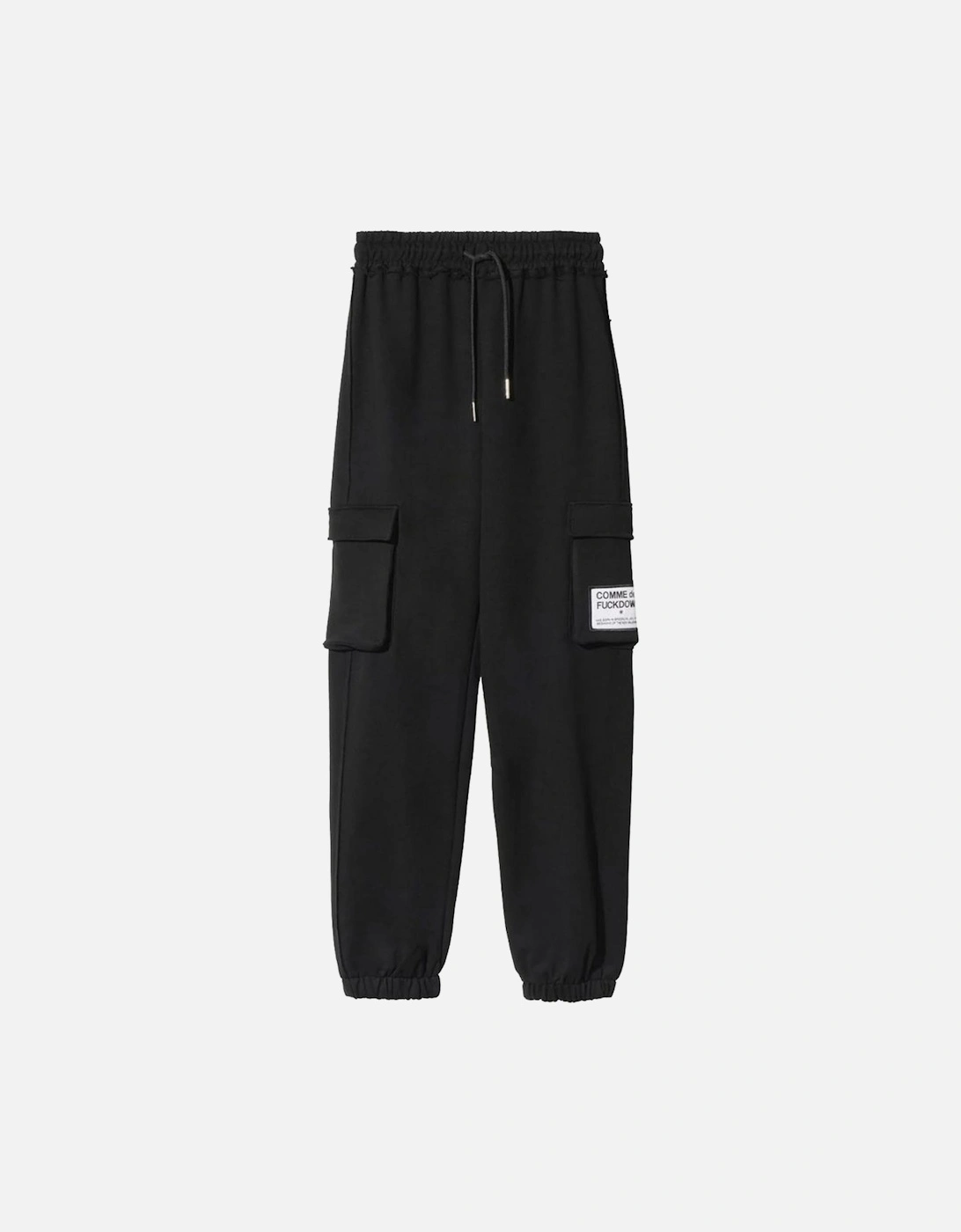 Fleece Pants with Logo and Cargo Pockets. Women - Black Jeans, 3 of 2