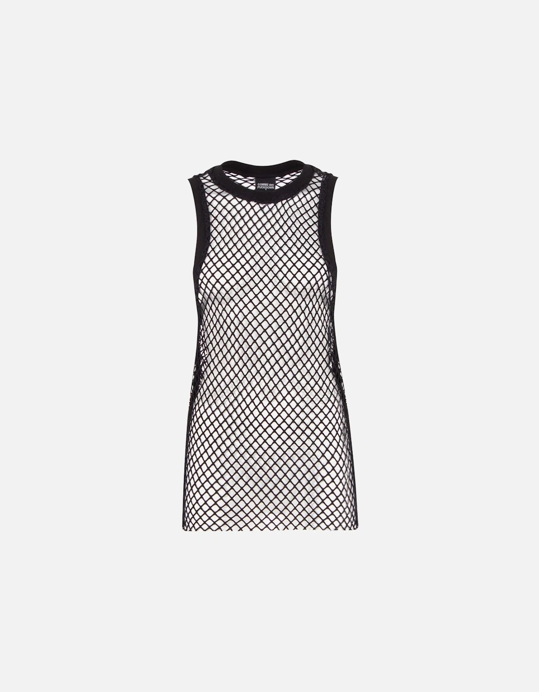 Mesh Tank Top with Side Stripes. Women - Black T-Shirts, 5 of 4