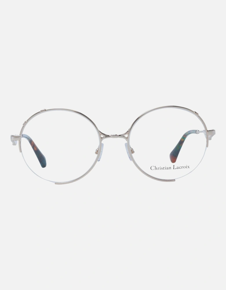 Gold Round Metal Frame Glasses with Plastic Lenses Women