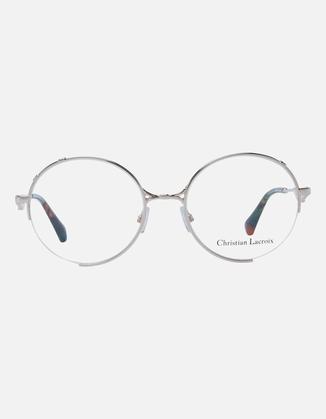 Gold Round Metal Frame Glasses with Plastic Lenses Women