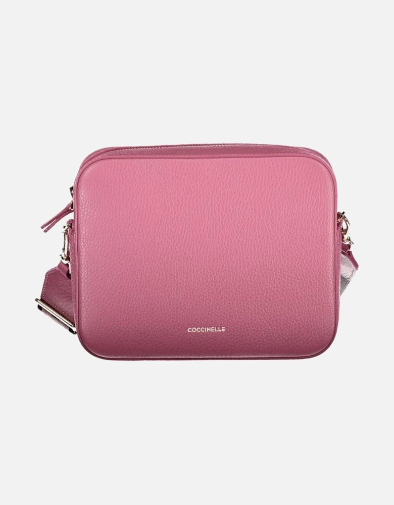 Adjustable Shoulder Bag with Zip Closure and Logo Women - Pink