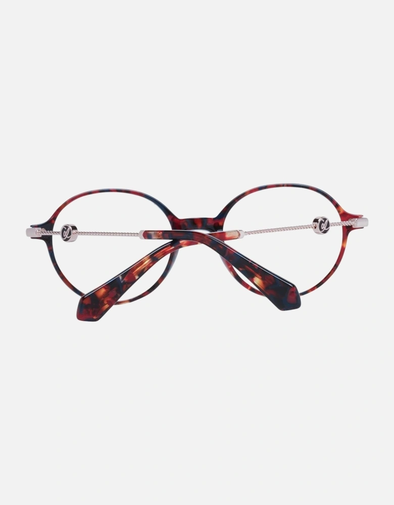 Red Acetate Round Glasses with Demo Plastic Lenses Women Frames