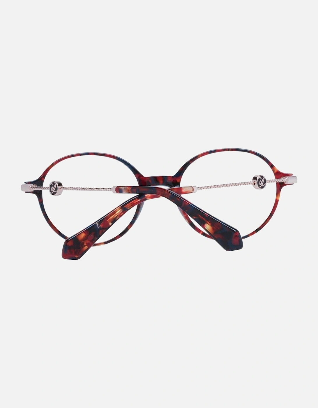 Red Acetate Round Glasses with Demo Plastic Lenses Women Frames