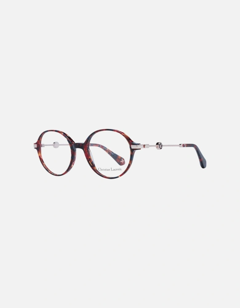 Red Acetate Round Glasses with Demo Plastic Lenses Women Frames
