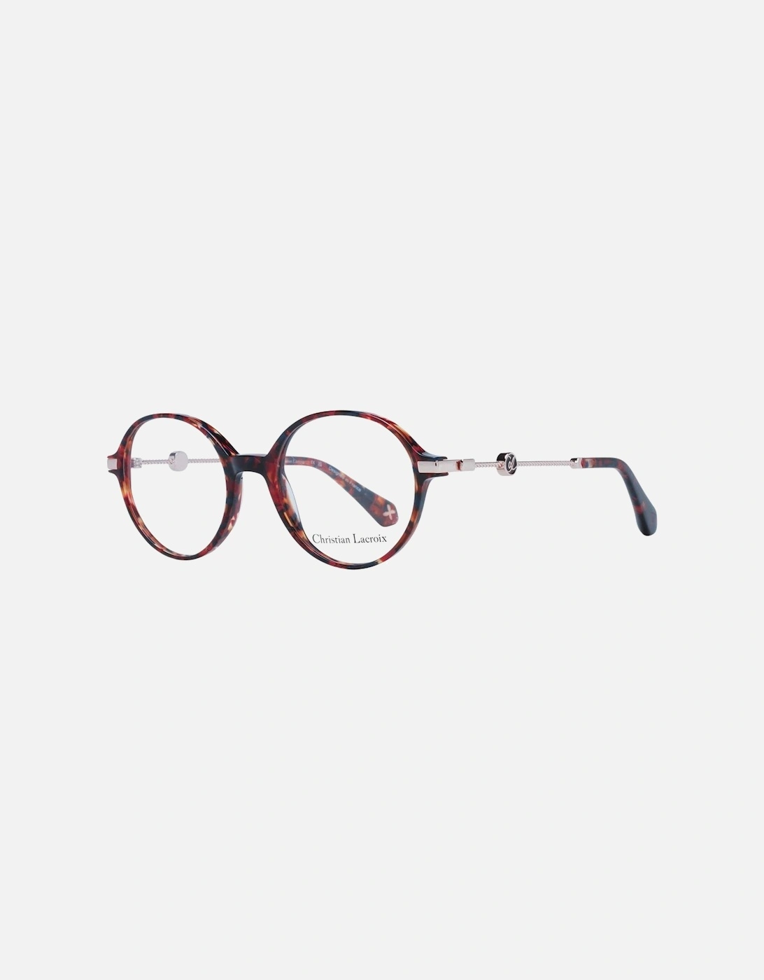 Red Acetate Round Glasses with Demo Plastic Lenses Women Frames, 4 of 3
