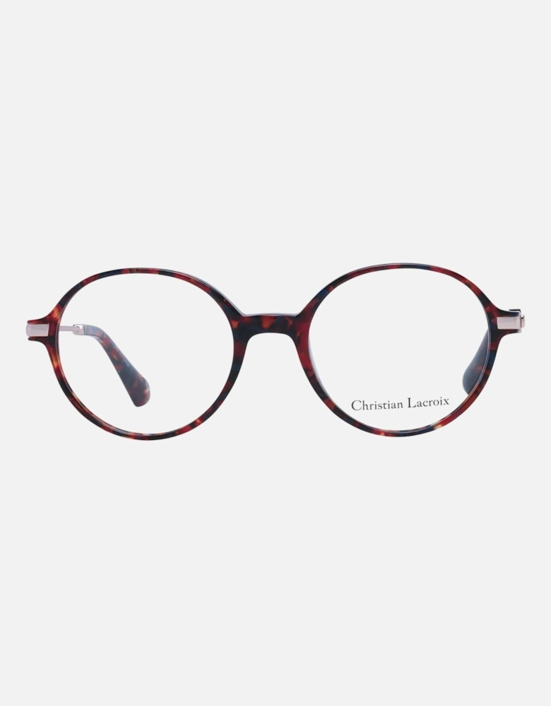 Red Acetate Round Glasses with Demo Plastic Lenses Women Frames