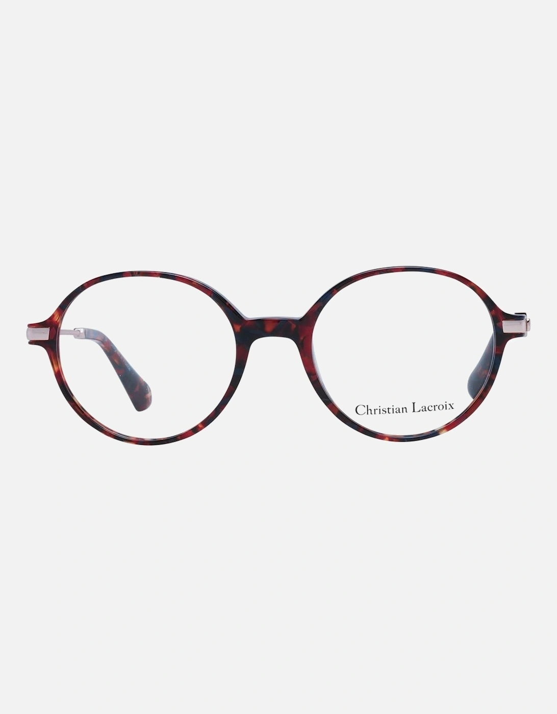 Red Acetate Round Glasses with Demo Plastic Lenses Women Frames