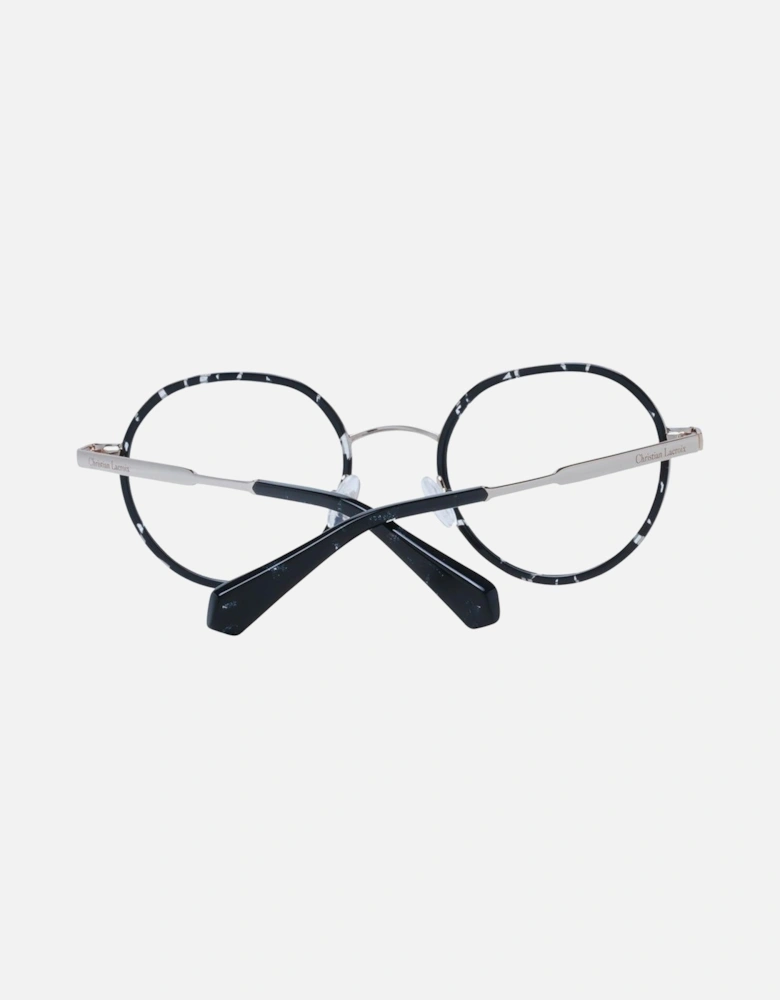 Black Stainless Steel Panto Glasses with Demo Lenses and Spring Hinges