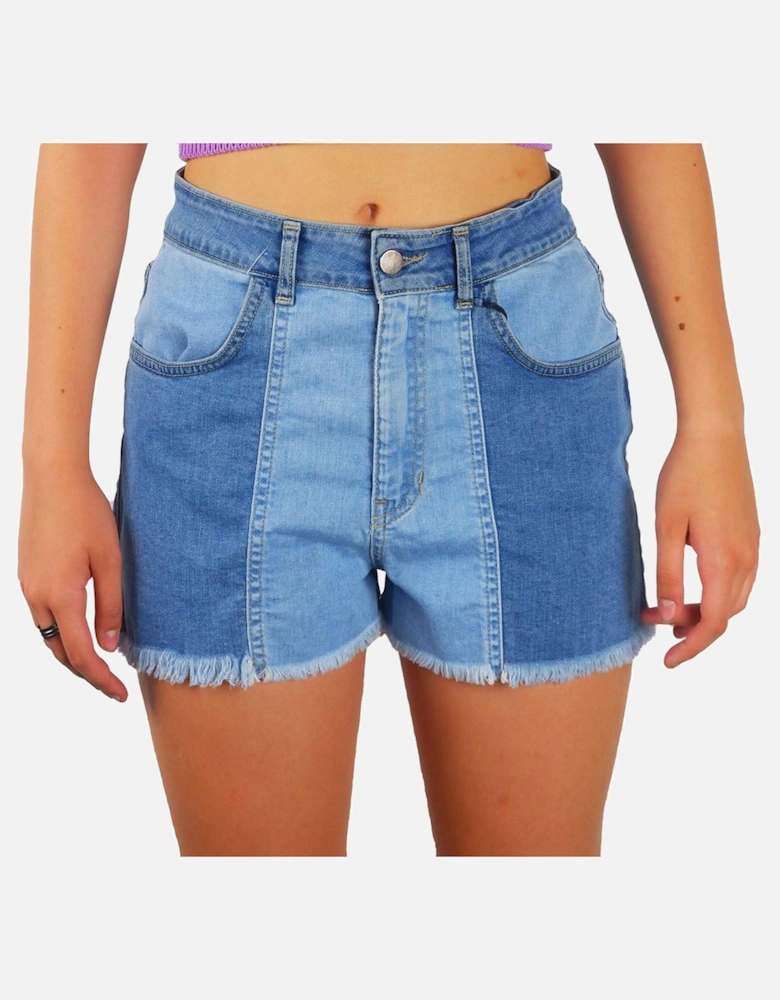 Twotone Denim Shorts Model CO10375 Women - Blue