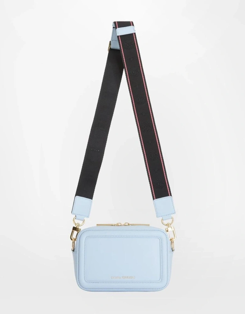 Jacquard Shoulder Camera Bag Women - Light Blue Crossbody Bags