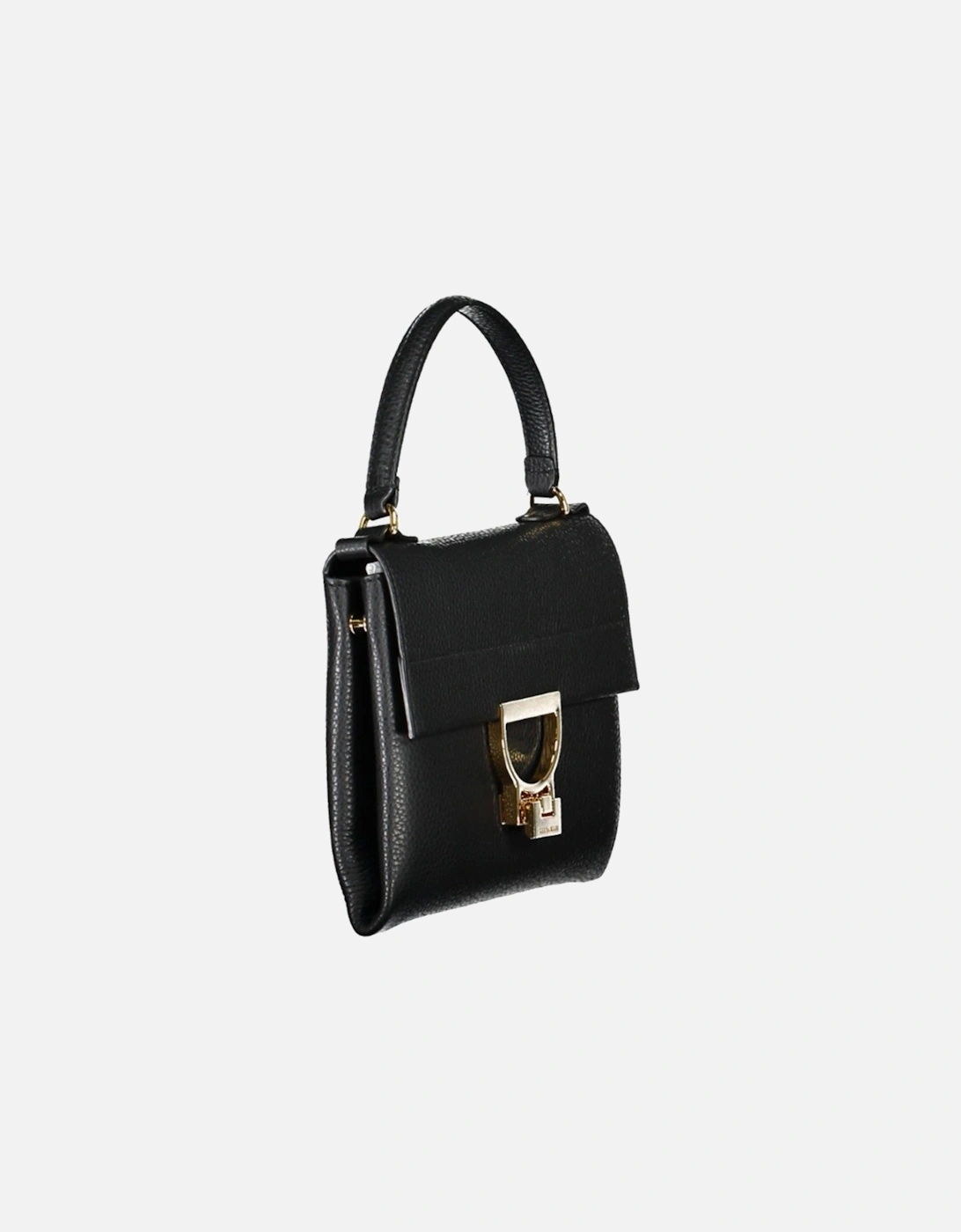 Sophisticated Leather Handbag with Twist-Lock Closure Women - Black