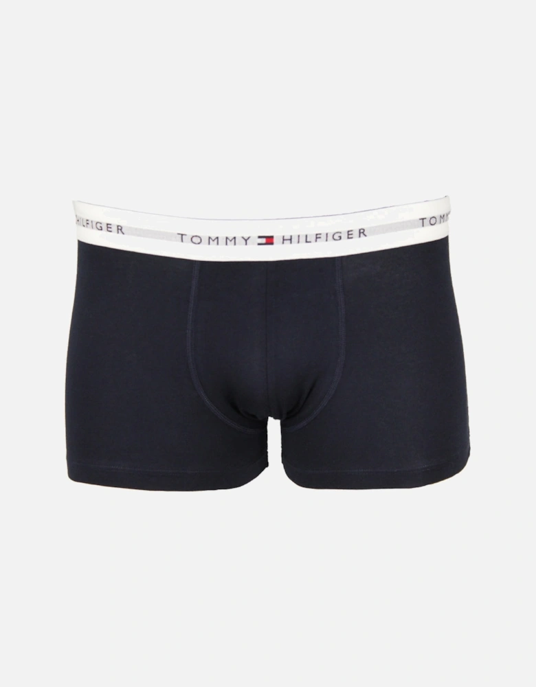 3-Pack Signature Cotton Boxer Trunks, Navy/Red/Blue/White