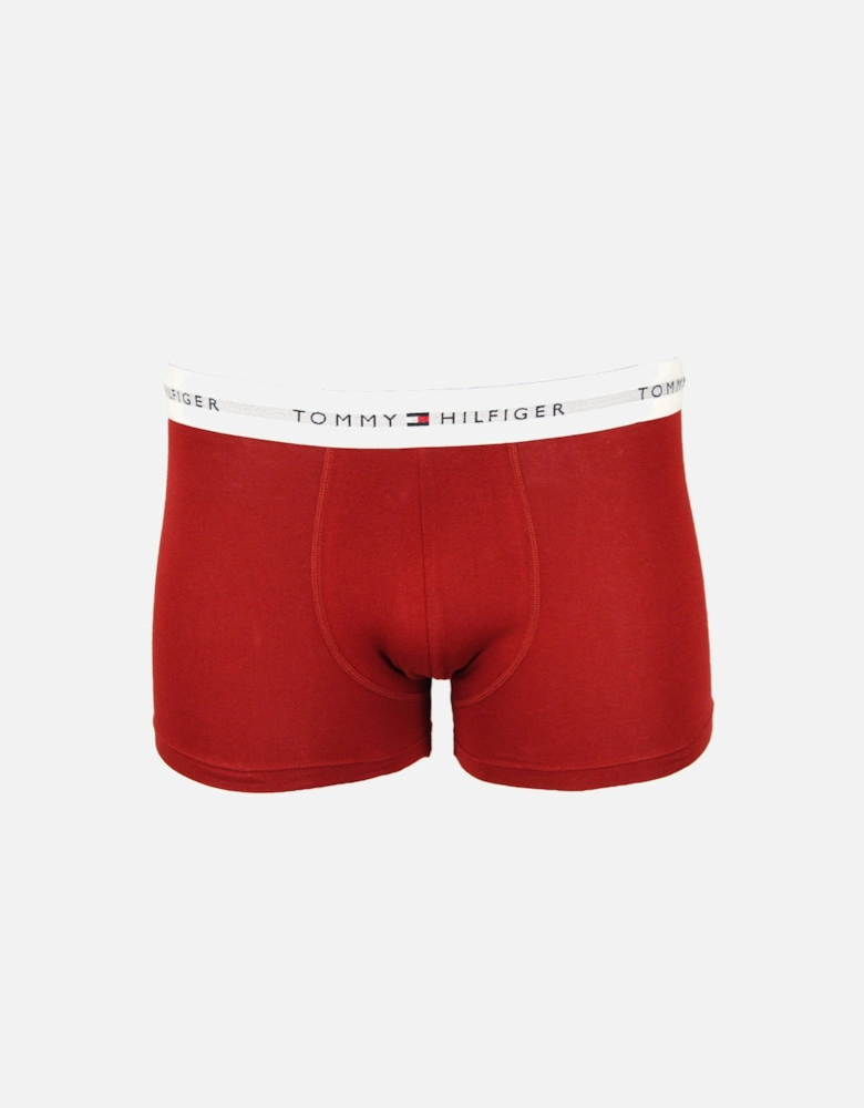 3-Pack Signature Cotton Boxer Trunks, Blue/Red