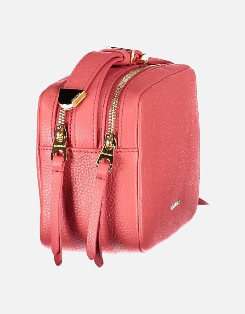 Elegant Pink Leather Shoulder Bag with Logo Women Handbags