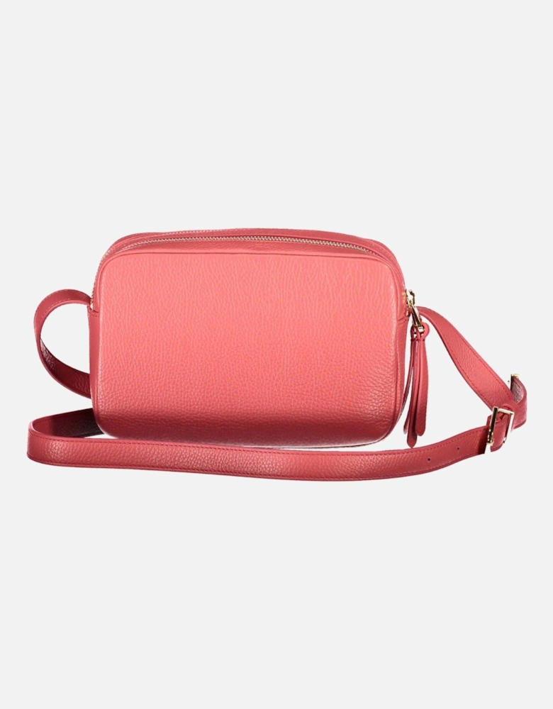 Elegant Pink Leather Shoulder Bag with Logo Women Handbags