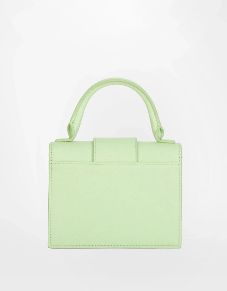 Square Bag with Eyelike Lock Closure and Removable Strap Women - Green