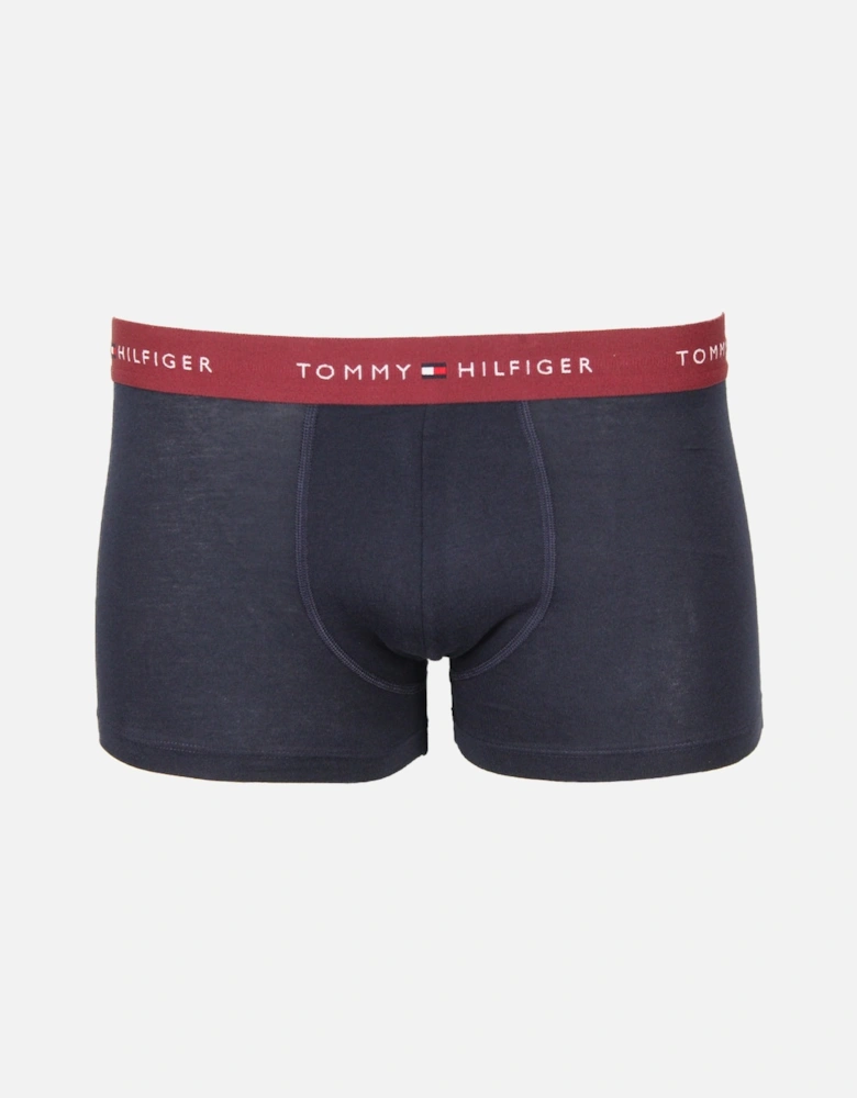 3-Pack Signature Cotton Boxer Trunks, Navy/Red/Blue/White