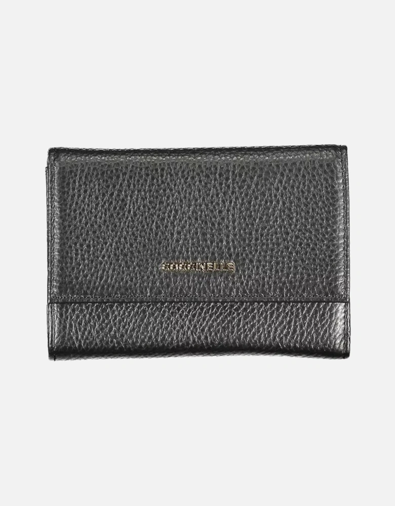 Luxury Designer 3-Compartment Wallet with Coin Pocket and Logo Closure
