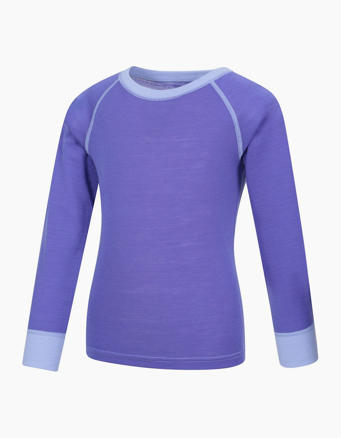 Mountain Warehouse Purple Childrens/Kids Merino Ii Round Neck Base Layer Top - 5-6 Years - 70% Polyester/30% Cotton - Image 2