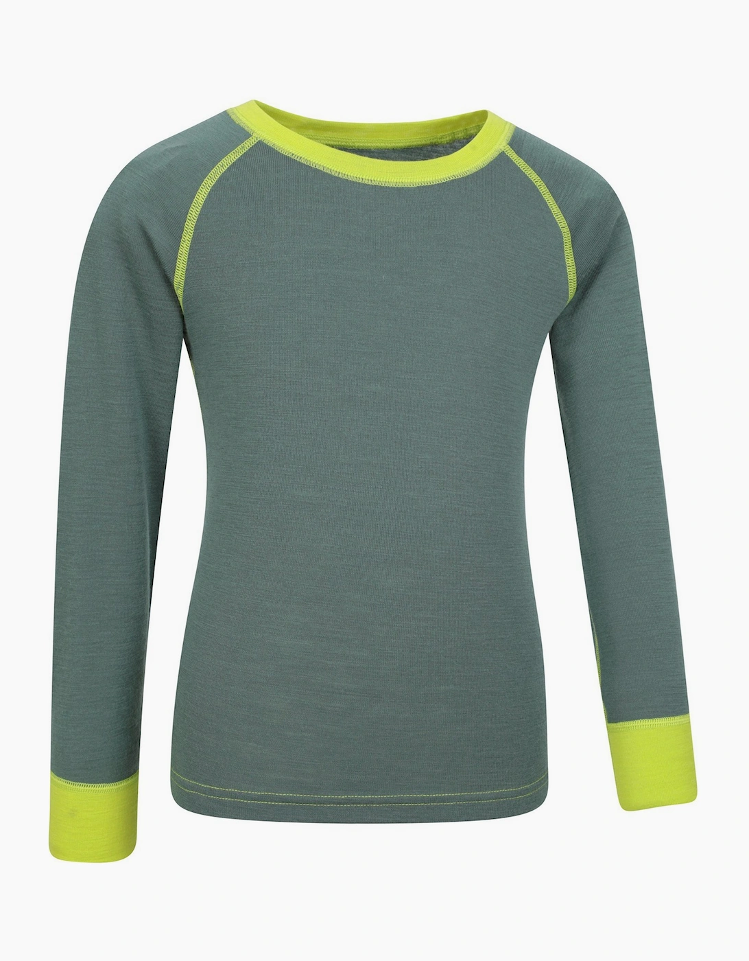 Mountain Warehouse Childrens/Kids Merino II Round Neck Base Layer Top - Green - Size: 3 years/4 years