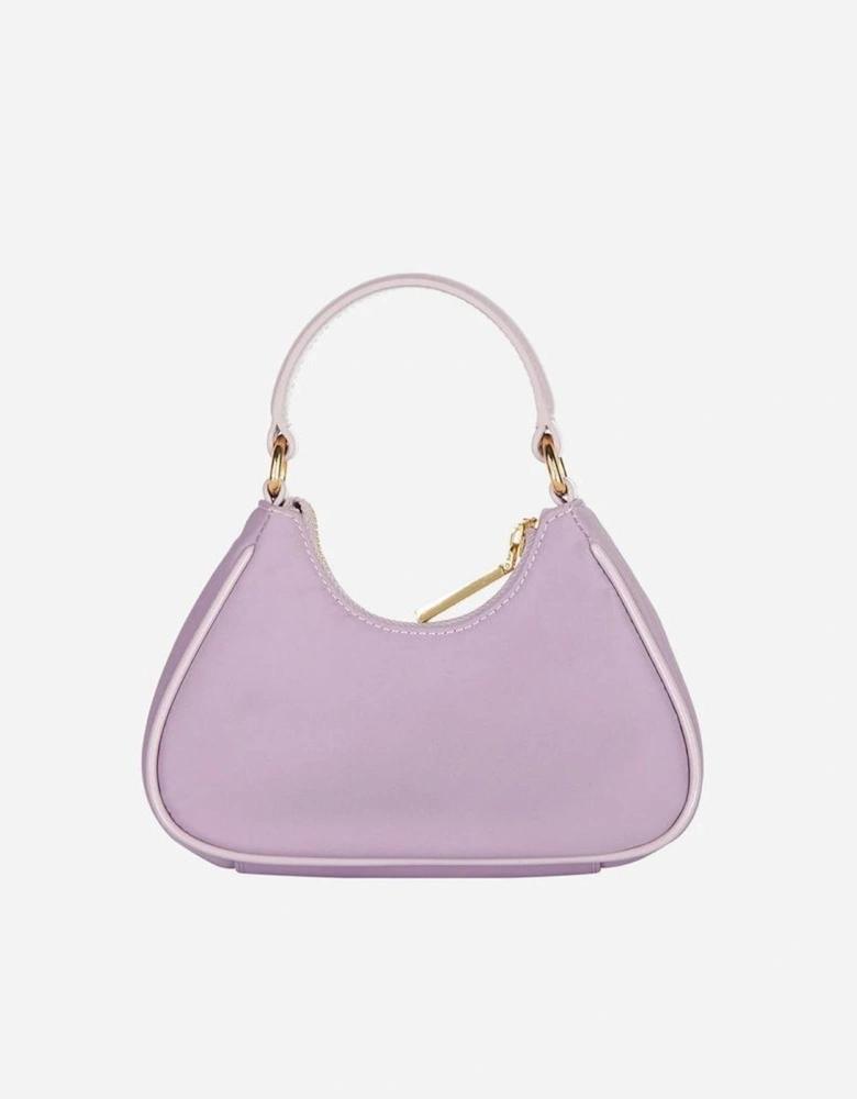 Mini Bag with Eyelike Pocket and Golden Metal Details Women - Purple