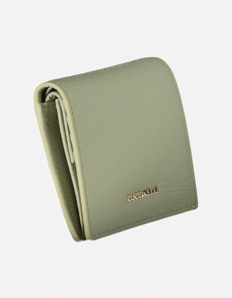Two-Compartment Wallet with Card and Coin Space Women - Green
