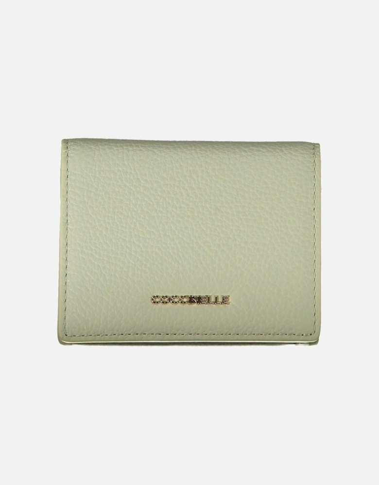 Two-Compartment Wallet with Card and Coin Space Women - Green