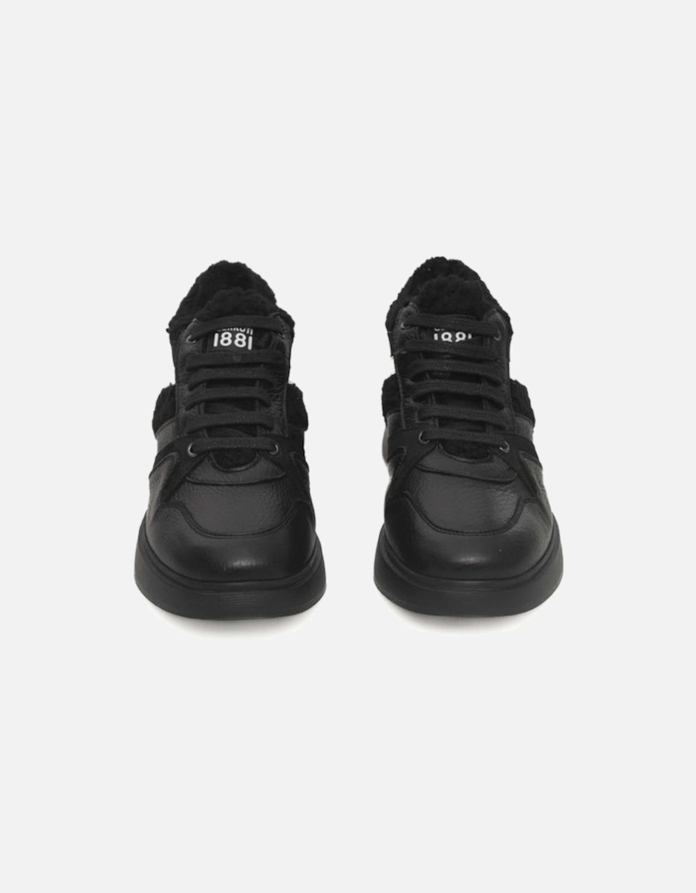 Platform Sneakers with Front Logo for Women - Black